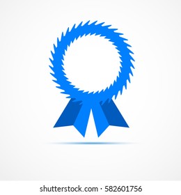Vector best price blue label with ribbons.