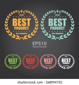 Vector : Best Product 100% Guarantee Sticker, Sign, Icon, Label