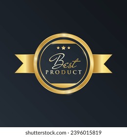 vector best product golden label design
