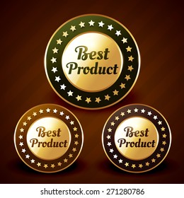 vector best product golden label design illustration