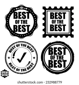 Vector : Best Of The Best Rubber Stamp, Label, Sticker and Sign Set. 