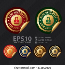 Vector : Best Security Infographics Peeling Sticker, Label, Icon, Sign or Badge