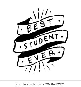 Vector Best Student Illustration On White Background