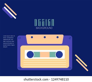 Vector beta tape and cassette box old graphic in 80s style. Awesome super video hits. VHS effect. 80's and 90's style. Retro vintage cover