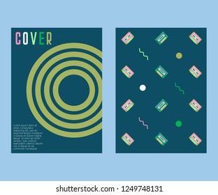 Vector beta tape and cassette box old graphic in 80s style. Awesome super video hits. VHS effect. 80's and 90's style. Retro vintage cover