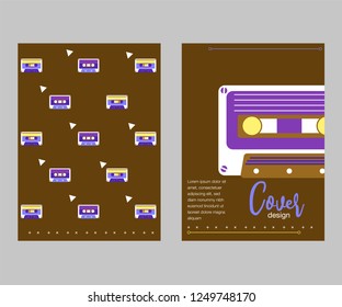 Vector beta tape and cassette box old graphic in 80s style. Awesome super video hits. VHS effect. 80's and 90's style. Retro vintage cover