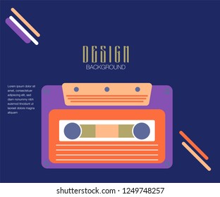 Vector beta tape and cassette box old graphic in 80s style. Awesome super video hits. VHS effect. 80's and 90's style. Retro vintage cover