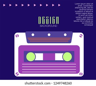 Vector beta tape and cassette box old graphic in 80s style. Awesome super video hits. VHS effect. 80's and 90's style. Retro vintage cover