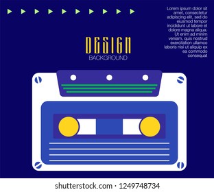 Vector beta tape and cassette box old graphic in 80s style. Awesome super video hits. VHS effect. 80's and 90's style. Retro vintage cover
