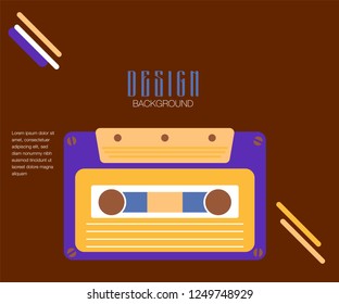 Vector beta tape and cassette box old graphic in 80s style. Awesome super video hits. VHS effect. 80's and 90's style. Retro vintage cover