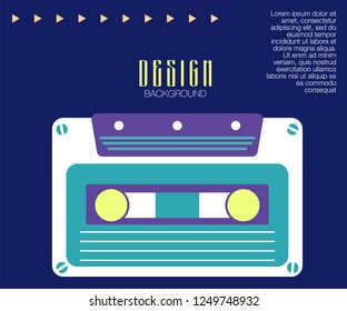 Vector beta tape and cassette box old graphic in 80s style. Awesome super video hits. VHS effect. 80's and 90's style. Retro vintage cover