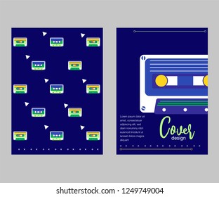 Vector beta tape and cassette box old graphic in 80s style. Awesome super video hits. VHS effect. 80's and 90's style. Retro vintage cover