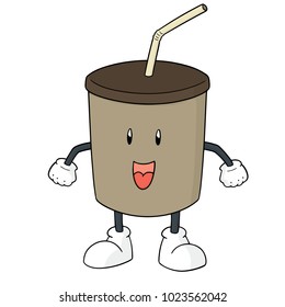 vector of beverage cup cartoon