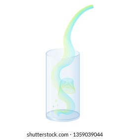 Vector beverage splash pour in glass. Vector isolated transparent illustration. Fresh vitamin drink, juice, soda, water, cocktail, alcohol, syrup, spirit