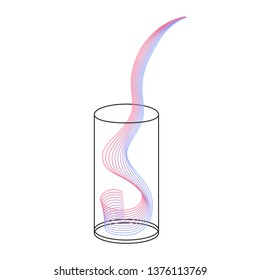 Vector beverage splash pour in glass. Vector isolated transparent illustration. 