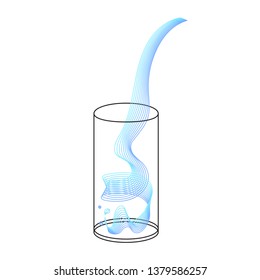 Vector beverage splash pour in glass. Vector isolated transparent illustration. Fresh vitamin drink, juice, soda, water, cocktail, alcohol, syrup, spirit