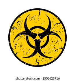 Vector Beware Bio-hazard Sign Isolated on White Background. International Hazard Symbol. Warning Icon of Virus. COVID-19