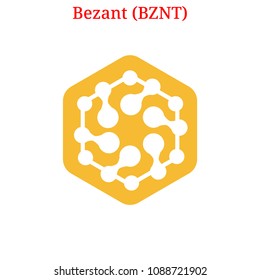 Vector Bezant (BZNT) digital cryptocurrency logo. Bezant (BZNT) icon. Vector illustration isolated on white background.