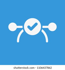Vector bezier icon, multimedia icon with check sign. Vector bezier icon and approved, confirm, done, tick, completed symbol. Vector illustration