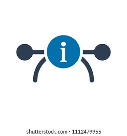 Vector bezier icon, multimedia icon with information sign. Vector bezier icon and about, faq, help, hint symbol. Vector illustration