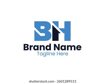 Vector BH letter logo design BH creative initials letter logo concept