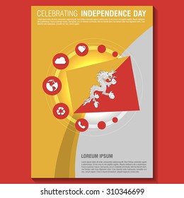 Vector Bhutan Independence Day Flyer template. Creative Brochure Title Page. National Day Leaflet design element. vector illustration