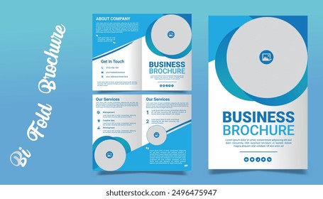Vector Bi Fold Brochure Design for Corporate Template Use in Book Cover promotion, Magazine ,Marketing Proposal.  