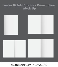 vector bi fold brochure presentation mock up file