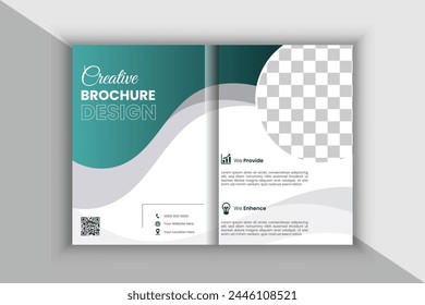 Vector bi fold brochure template design or modern corporate trifold brochure layout leaflet design.