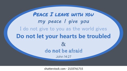 Vector: Bible text: Peace i leave with you, my peace i give you... John 14: 27, with a purple and blue background