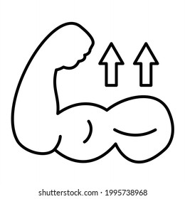Vector Bicep Grow Outline Icon Design

