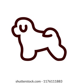 Vector Bichon Frise Dog Icon Isolated On White Background