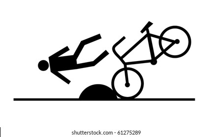 vector bicycle accident sign