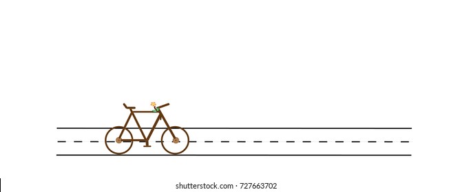 Vector bicycle for background. 