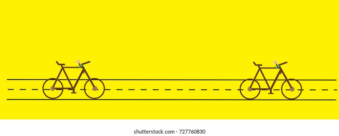 Vector bicycle for background card. 