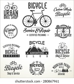 Vector bicycle badges and labels