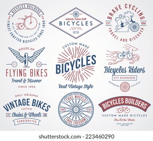 Vector bicycle badges and labels for any use