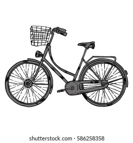 Vector Bicycle with Cart