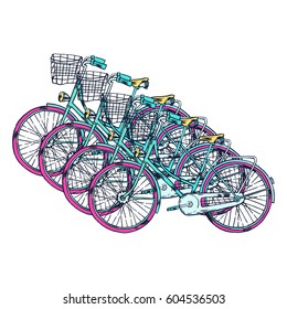 Vector Bicycle with Cart
