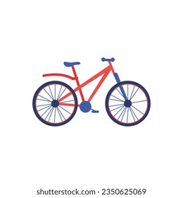 Vektorfahrradkartoon einzeln auf weißem Hintergrund.