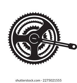 vector bicycle cogwheel sprocket crankset symbol