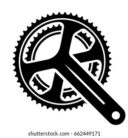 vector bicycle cogwheel sprocket crankset symbol