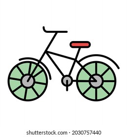 Vector Bicycle Filled Outline Icon Design
