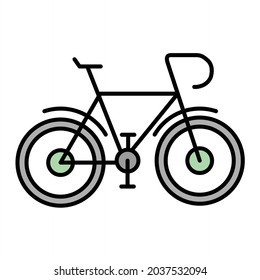 Vector Bicycle Filled Outline Icon Design
