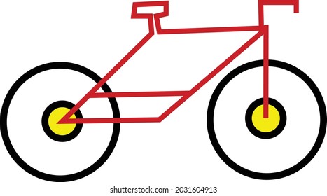 Icono plano de la bicicleta vector, símbolo deportivo