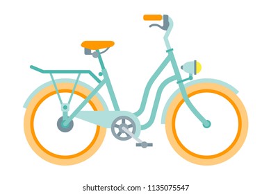 Vector bicycle in flat style isolated on white