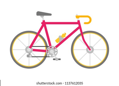 Vector bicycle in flat style isolated on white