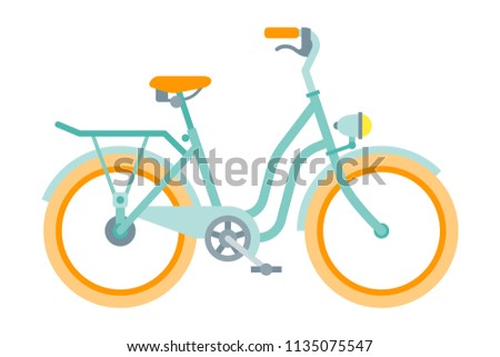 Vector bicycle in flat style isolated on white
