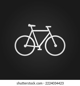 Vector Bicycle Icon on Black Background
