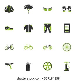 Vector bicycle icon set. mono symbol